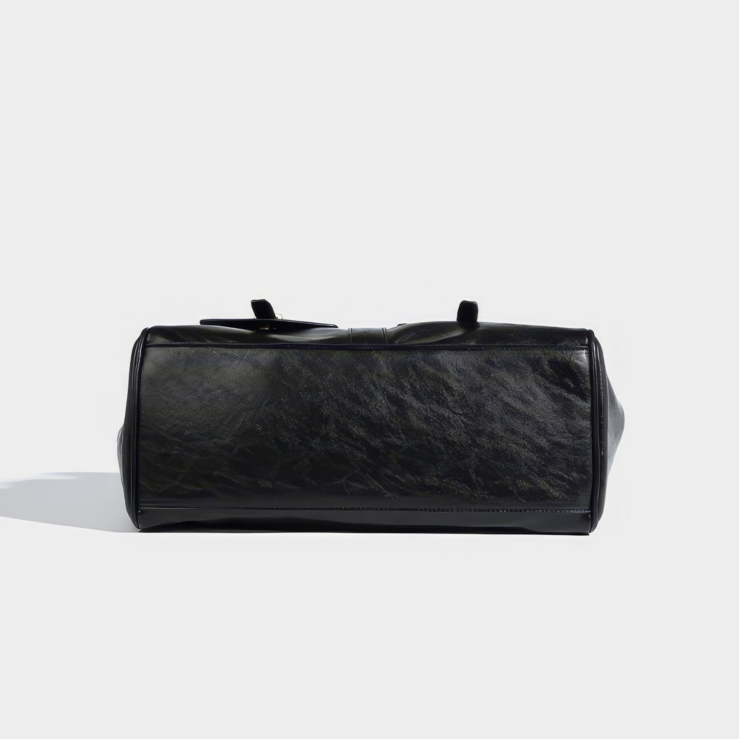 Structured Glossy Pocket Detail Tote Bag