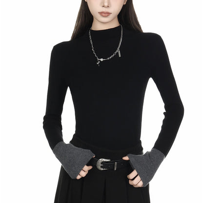 Mock Neck Slim Fit Knit Top