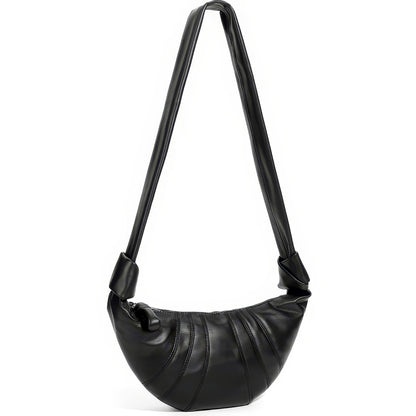 Knotted Crescent Black Shoulder Bag
