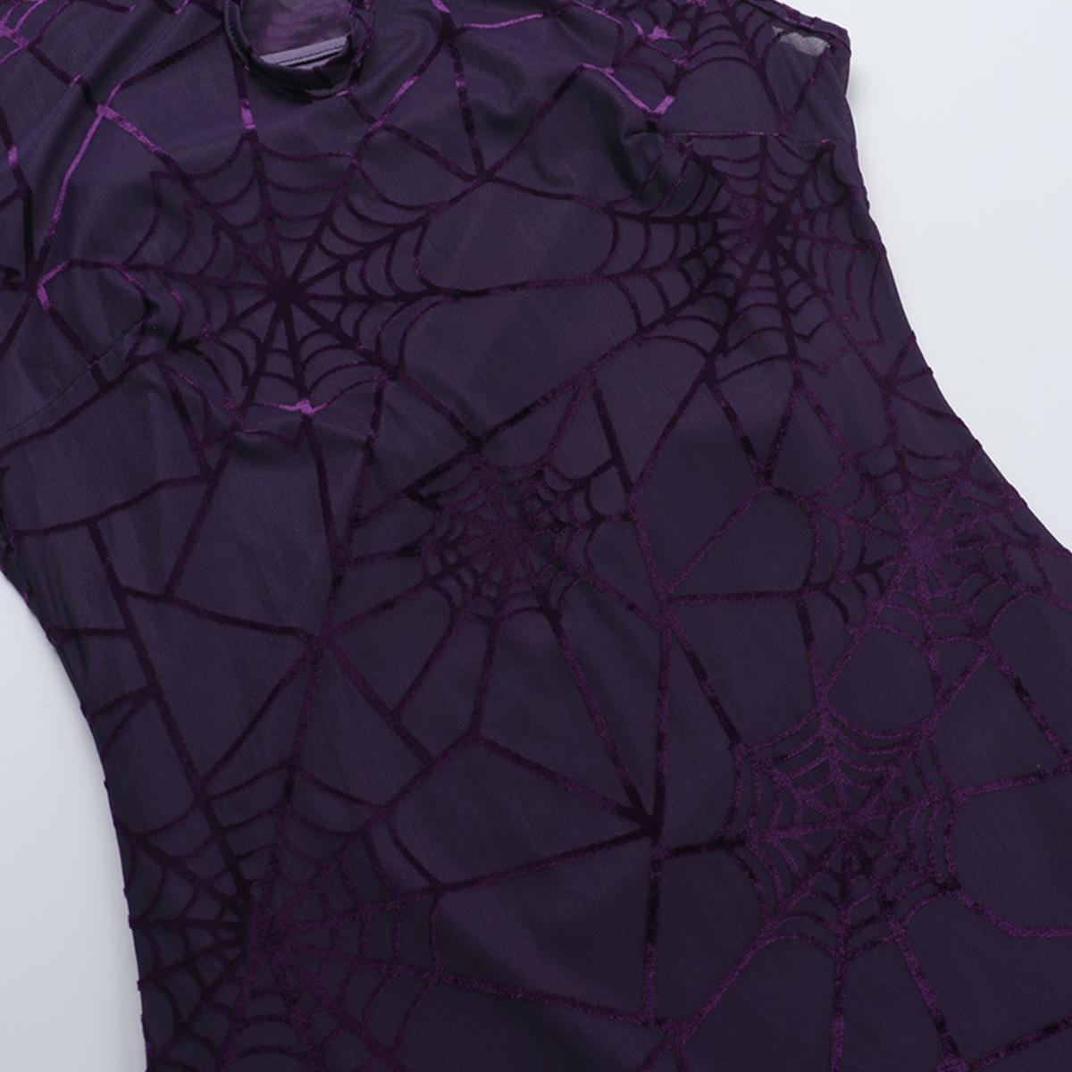 Spiderweb Mesh Cheongsam Dress