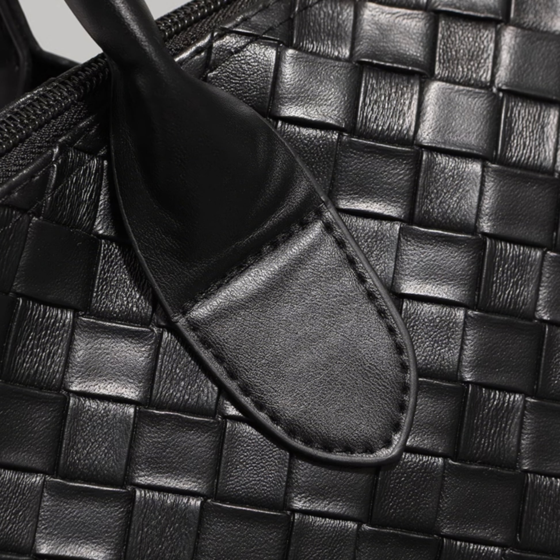 Woven Faux Leather Oversized Tote Bag