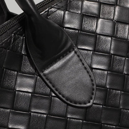 Woven Faux Leather Oversized Tote Bag