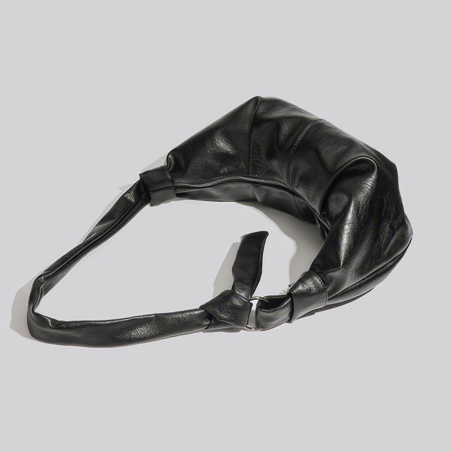 Knotted Faux Leather Soft Shoulder Bag