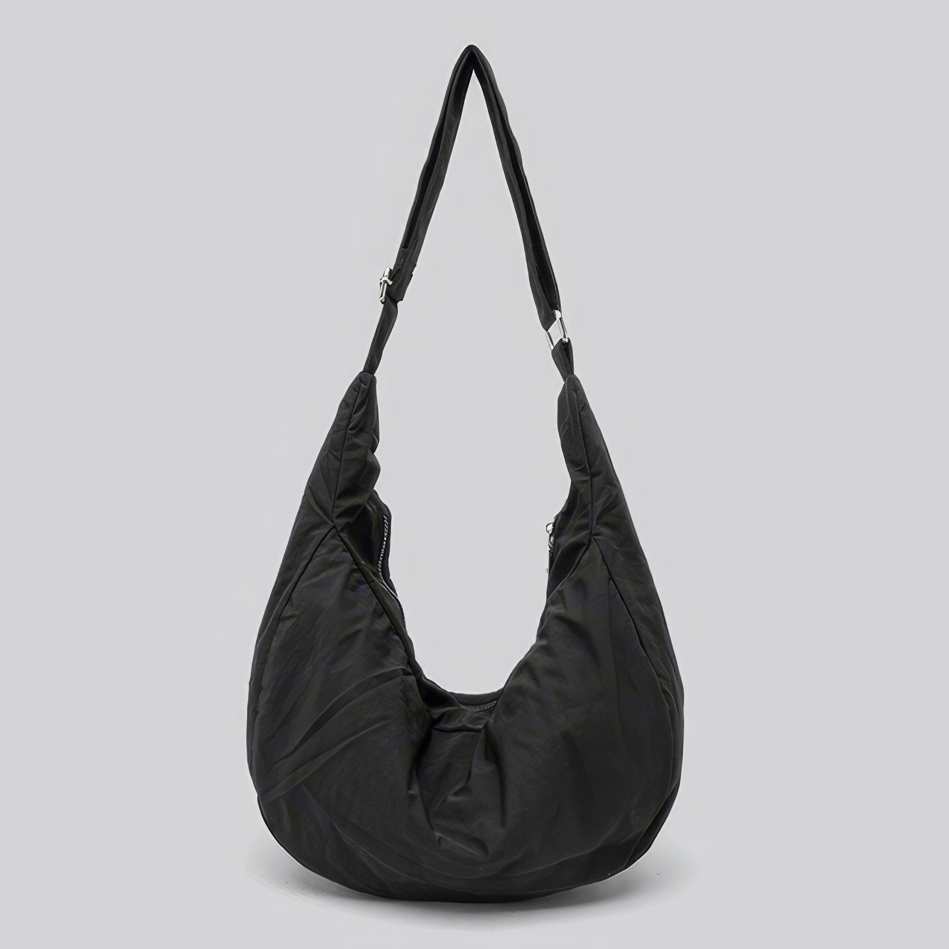 Soft Nylon Crescent Zip Shoulder Bag