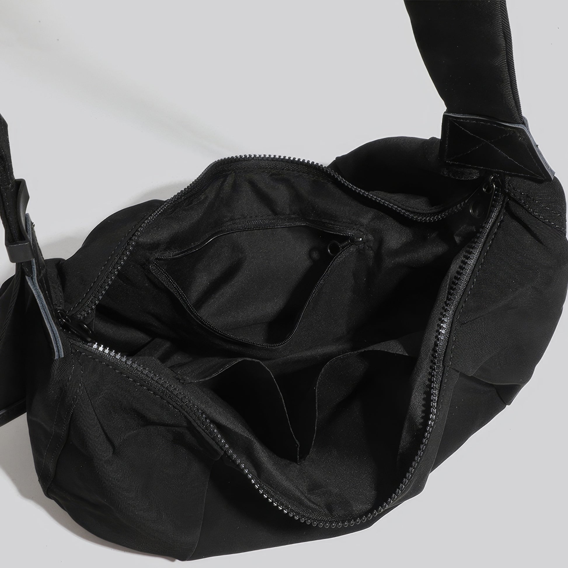 Curved Nylon Sling Shoulder Bag