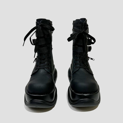 Strapped Platform Combat Boots
