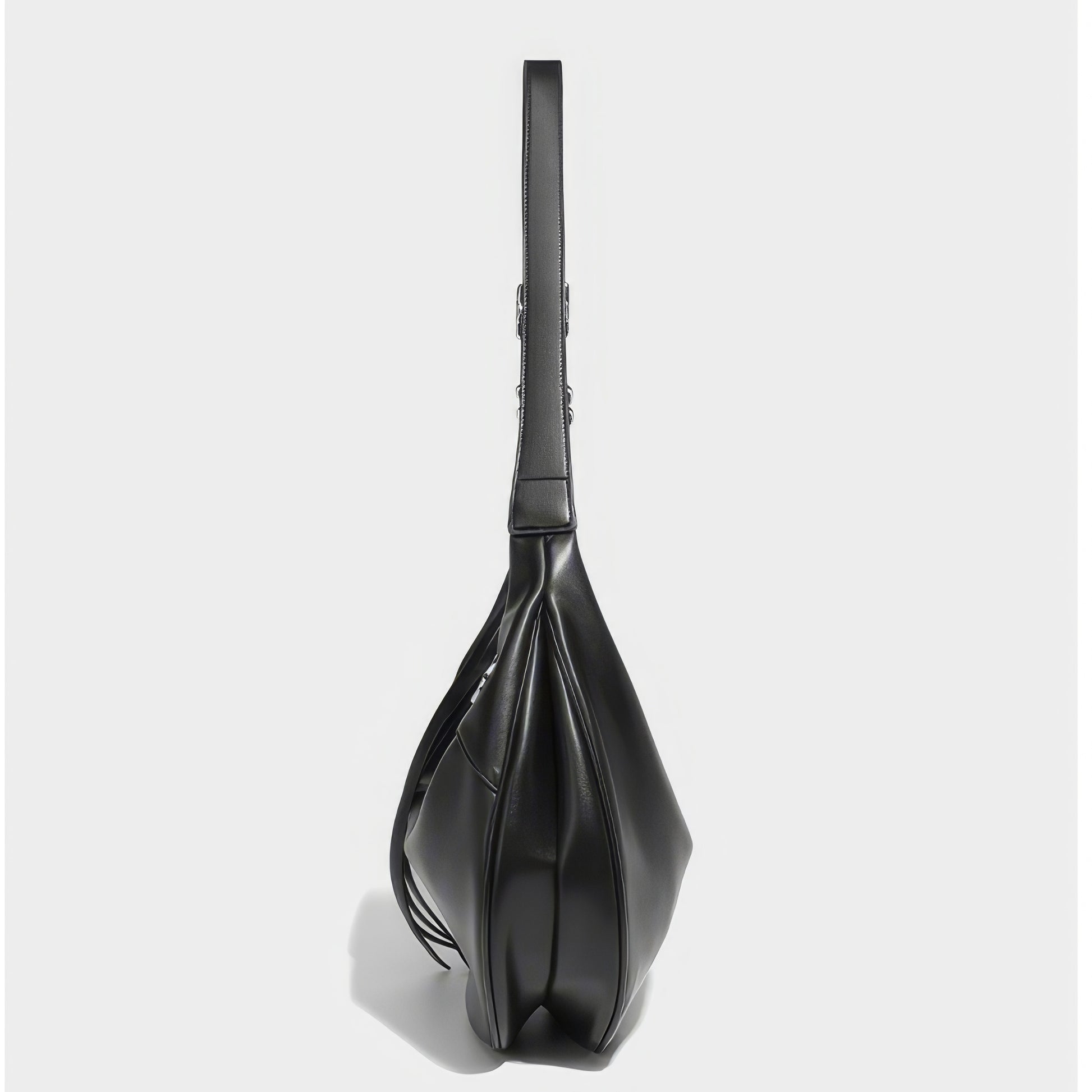Curved Faux Leather Crescent Shoulder Bag