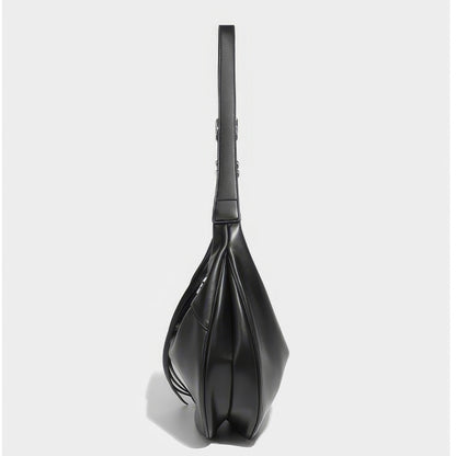 Curved Faux Leather Crescent Shoulder Bag