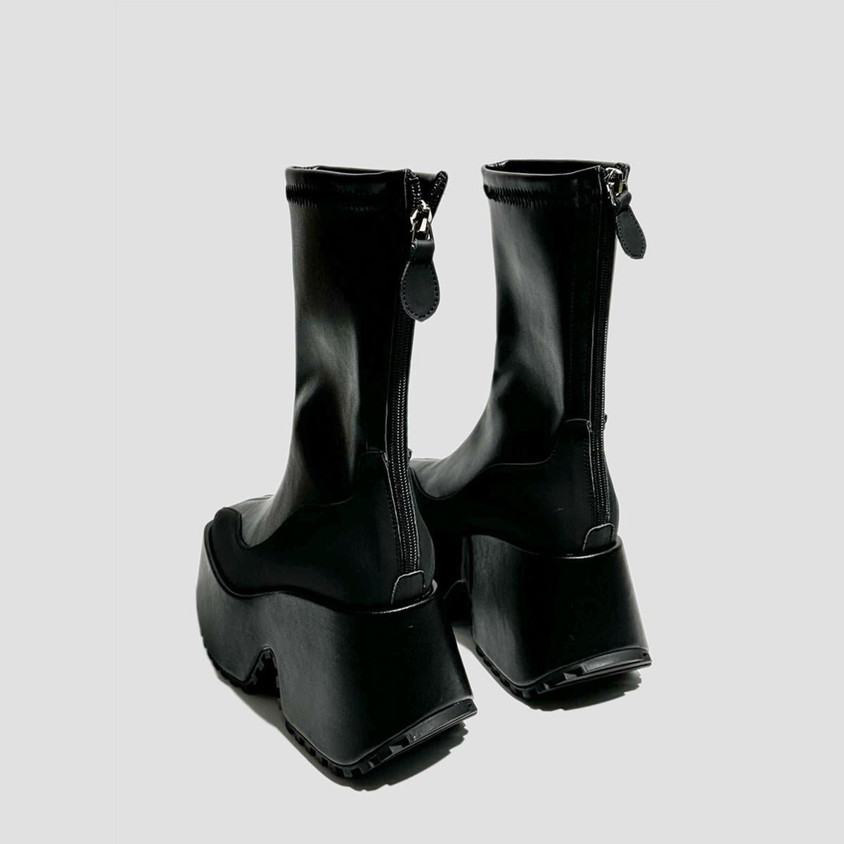 Futuristic Split-Sole Platform Boots