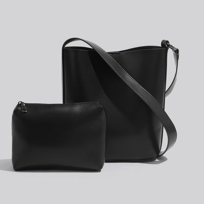 Minimal Smooth Bucket Shoulder Bag