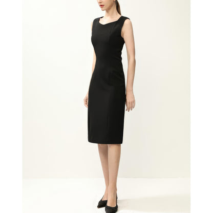 Contour Seam Black Pencil Dress