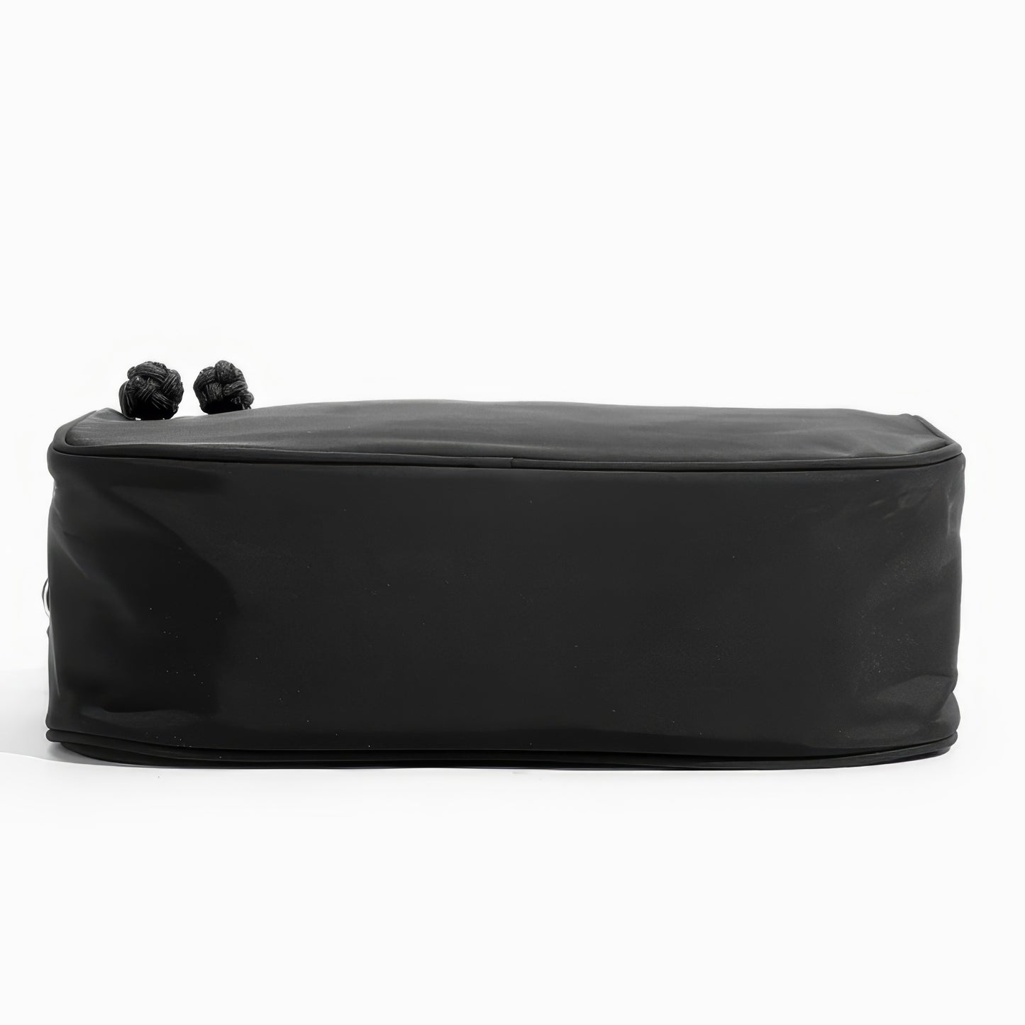 Two-Tone Rope Strap Black Nylon Shoulder Bag
