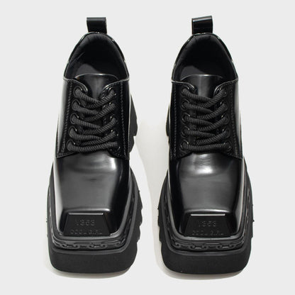 Chunky Square-Toe Platform Shoes