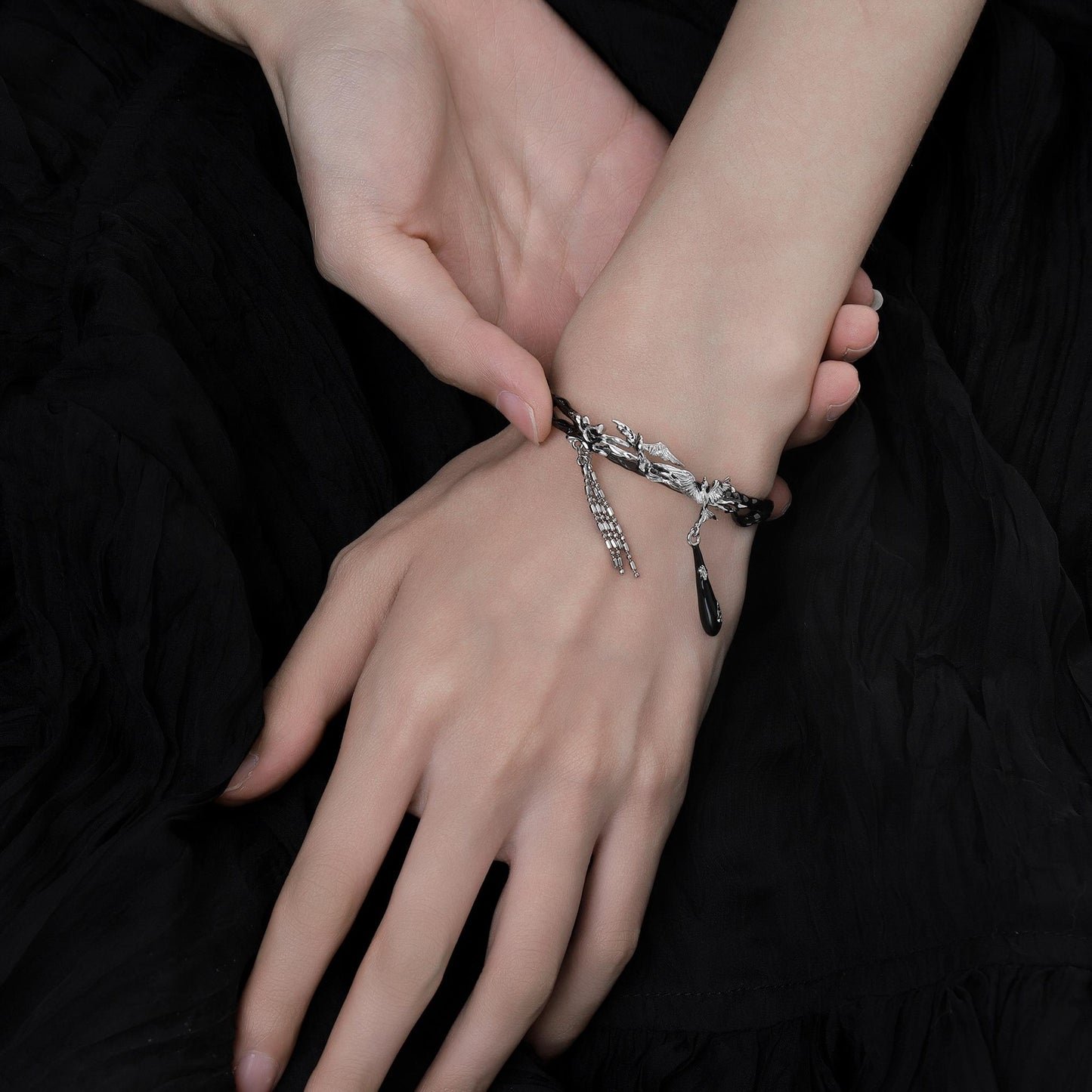 Winged Teardrop Chain Bracelet