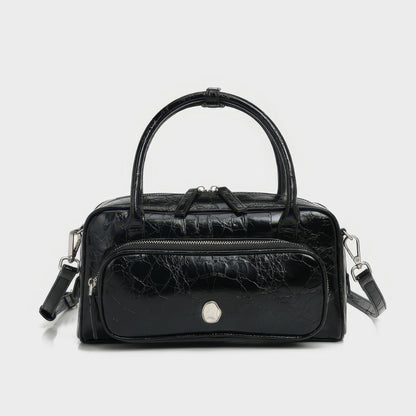 Crinkled Glossy Rectangle Handbag