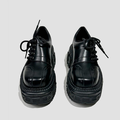 Black Chunky Industrial Platform Shoes