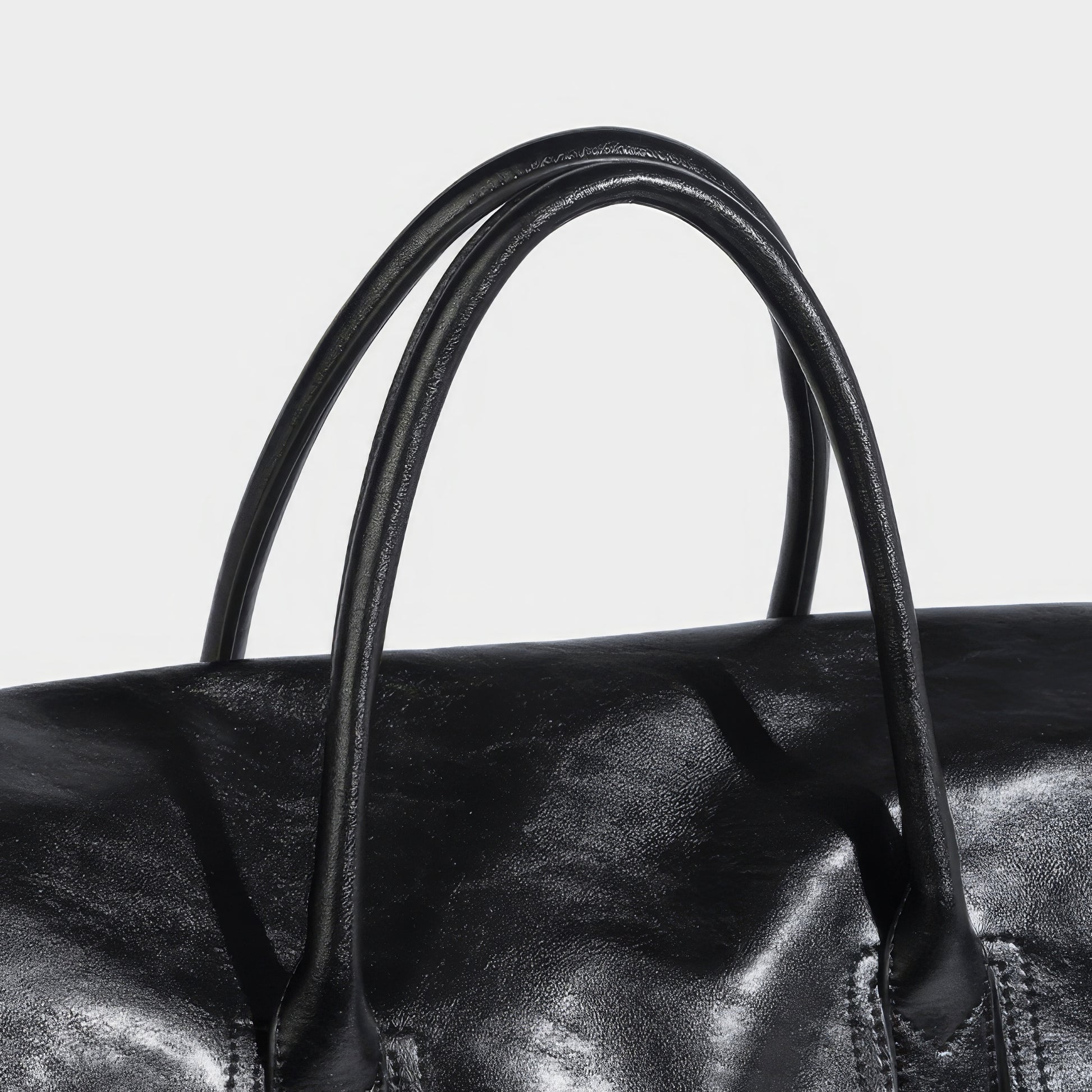 Structured Glossy Pocket Detail Tote Bag