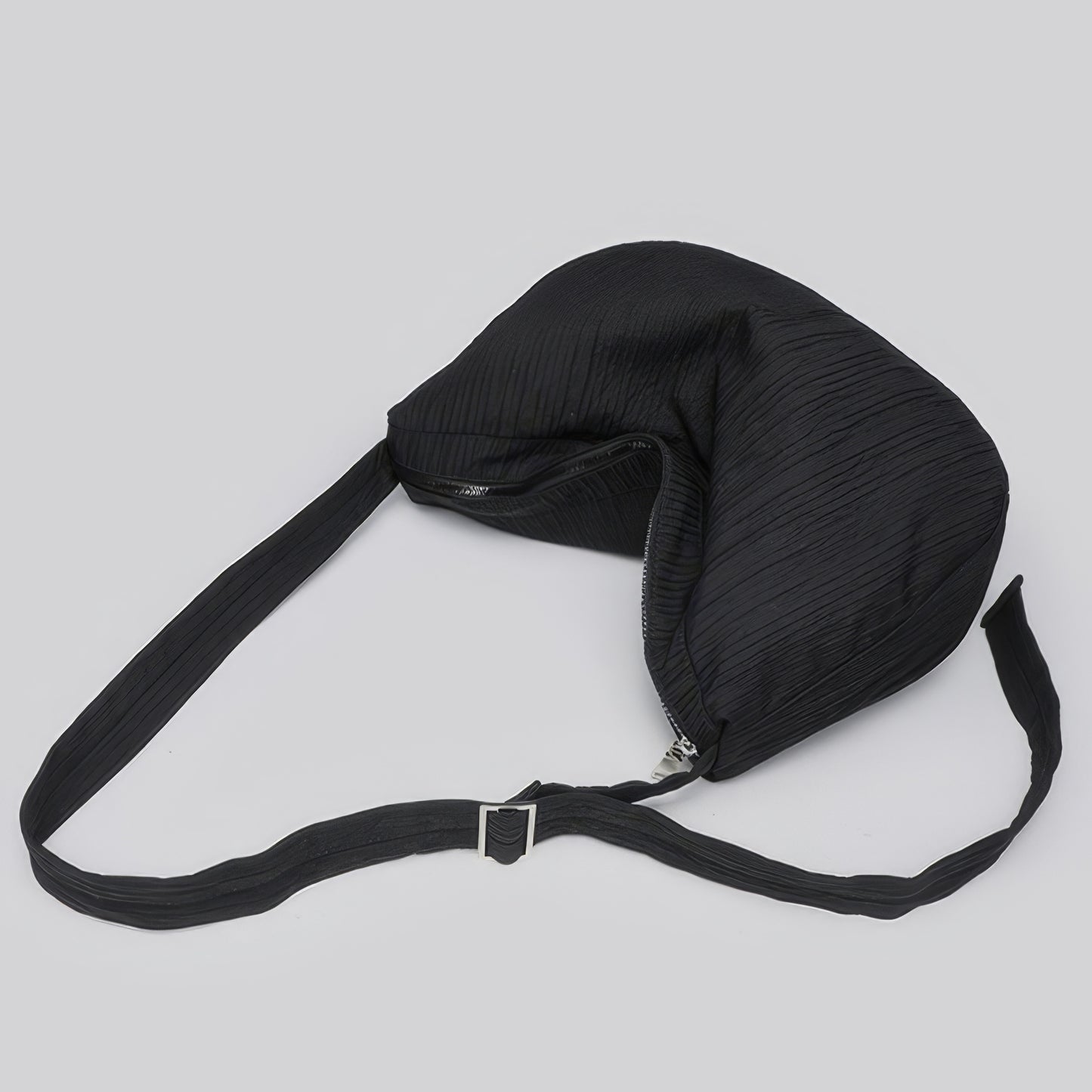 Textured Crescent Shoulder Bag