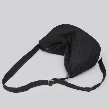 Textured Crescent Shoulder Bag