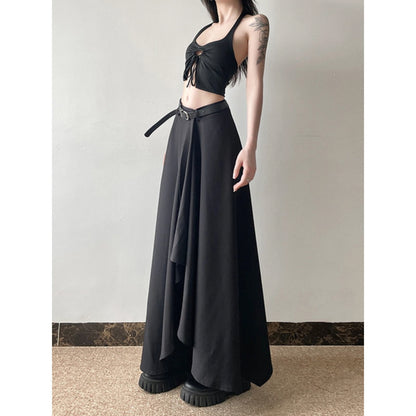 Asymmetrical Slit Maxi Skirt