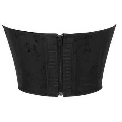 Velvet Zip-Up Structured Corset Top