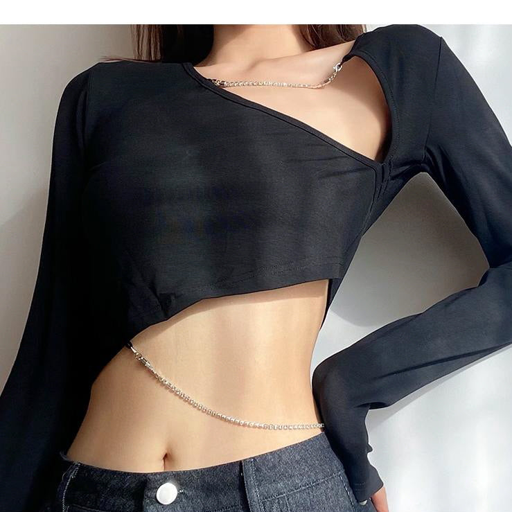 Asymmetrical Chain Cropped Top