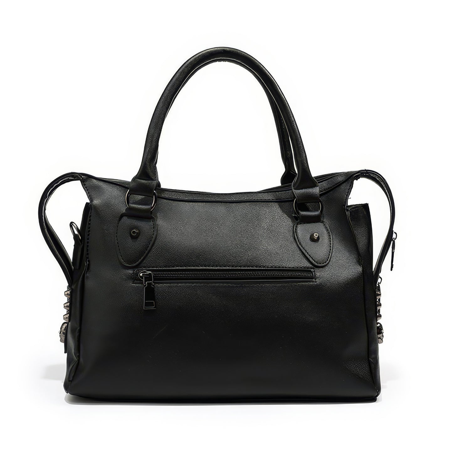 Skull Studded Faux Leather Shoulder Bag