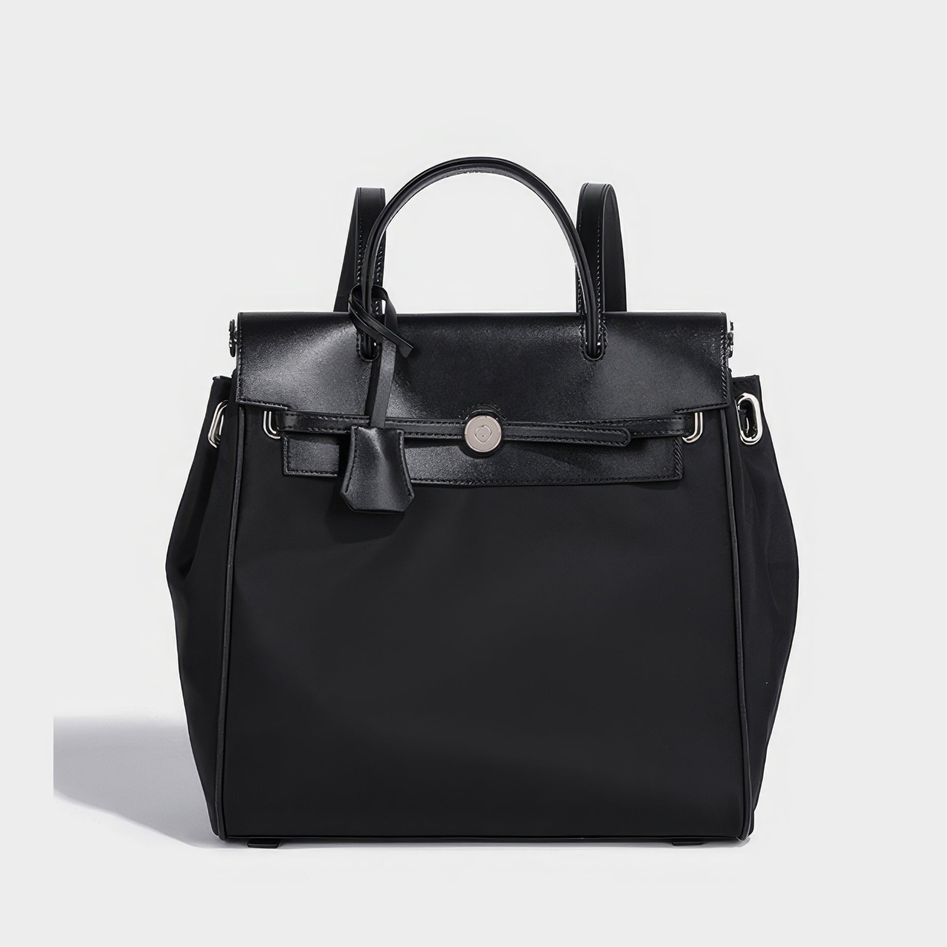 Structured Lock Detail Backpack Bag