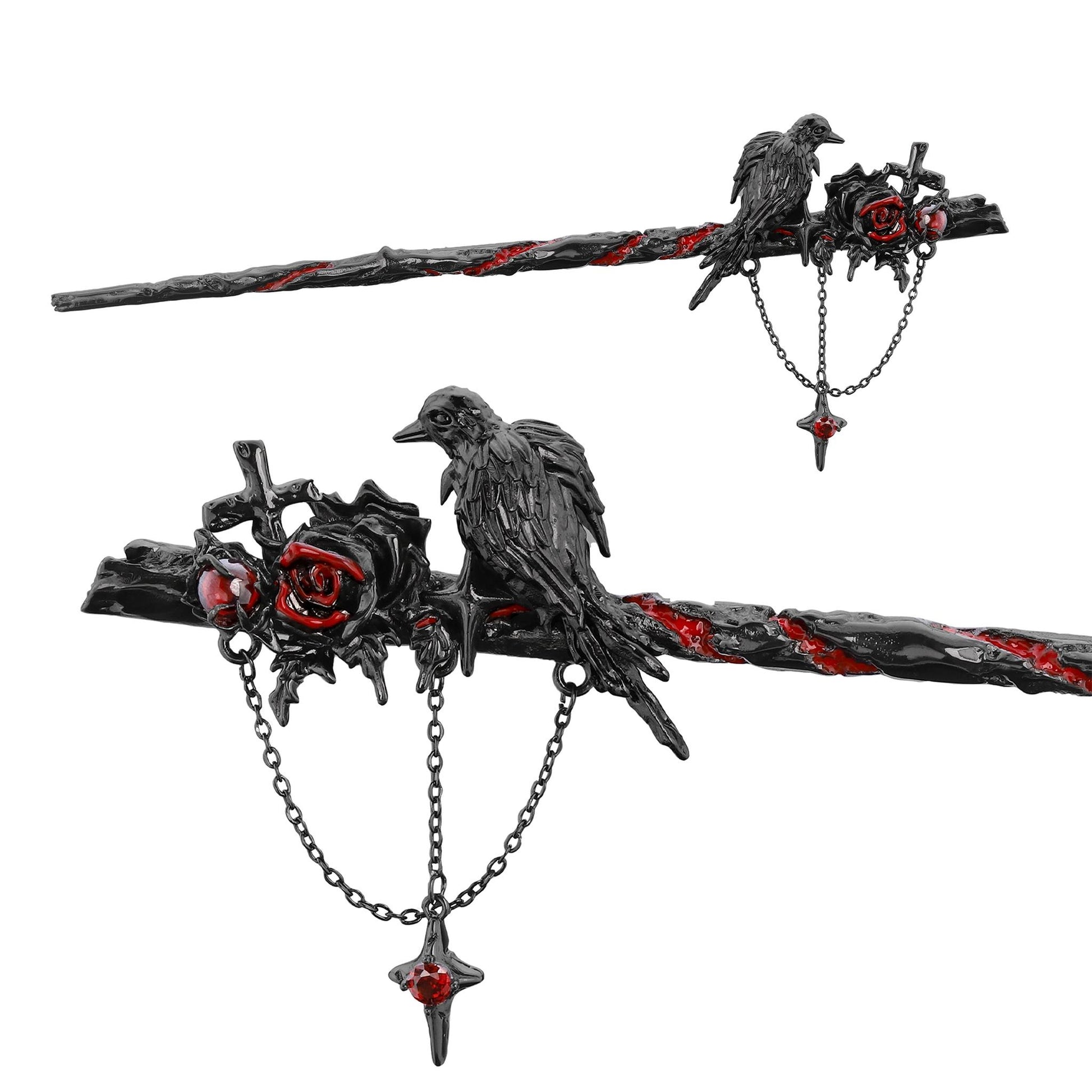 Raven Rose Chain Hair Stick