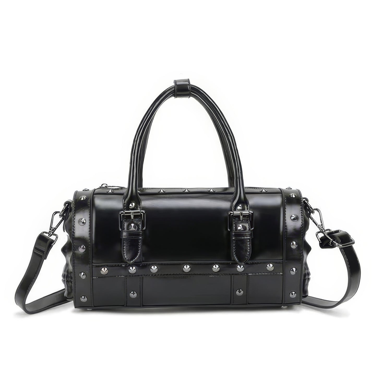 3D Skull Embossed Barrel Shoulder Bag