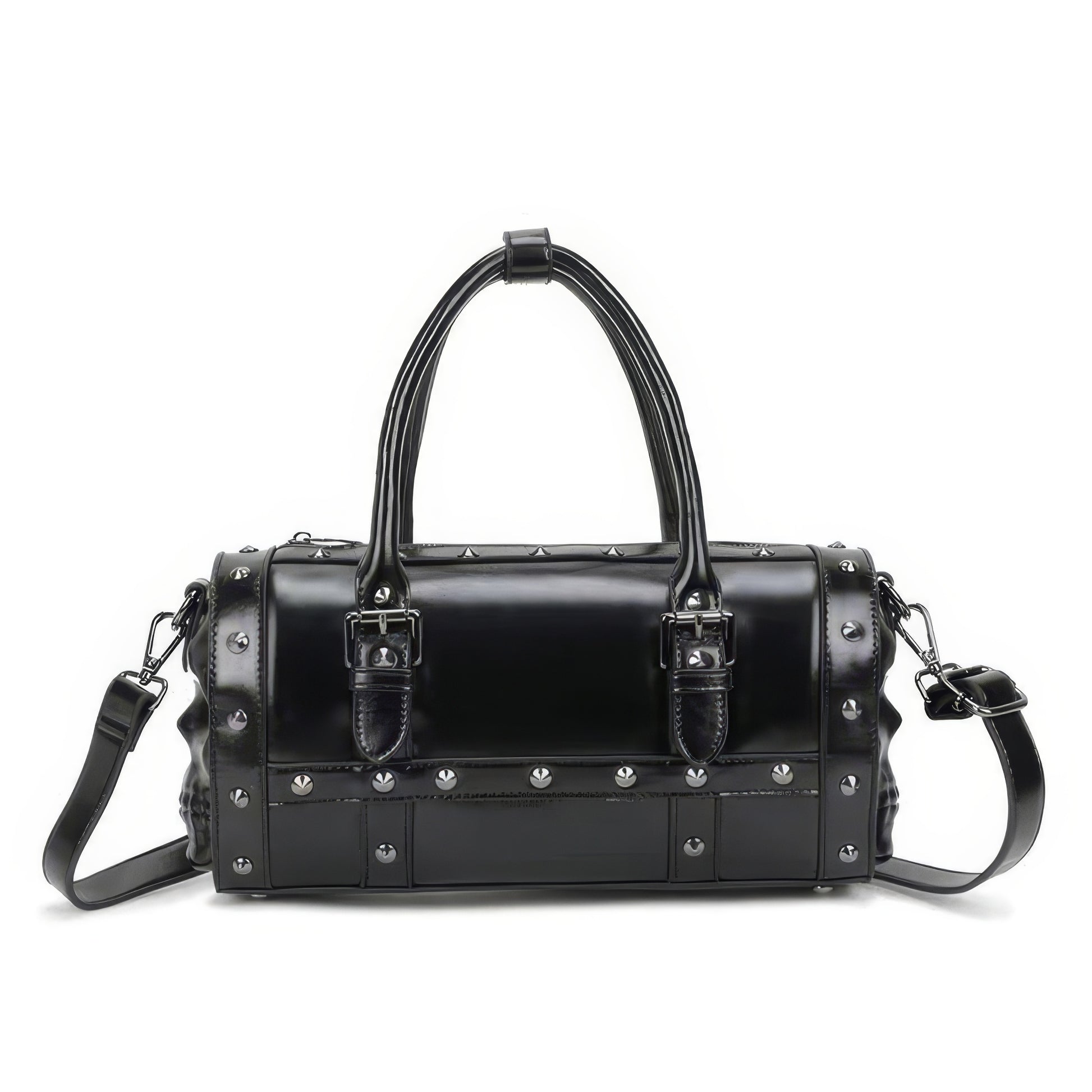 3D Skull Embossed Barrel Shoulder Bag