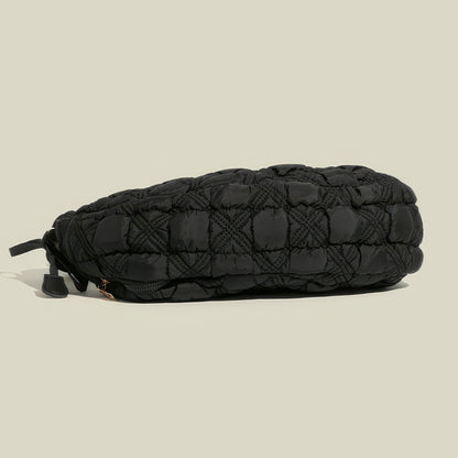 Puffy Quilted Scrunch Handle Shoulder Bag
