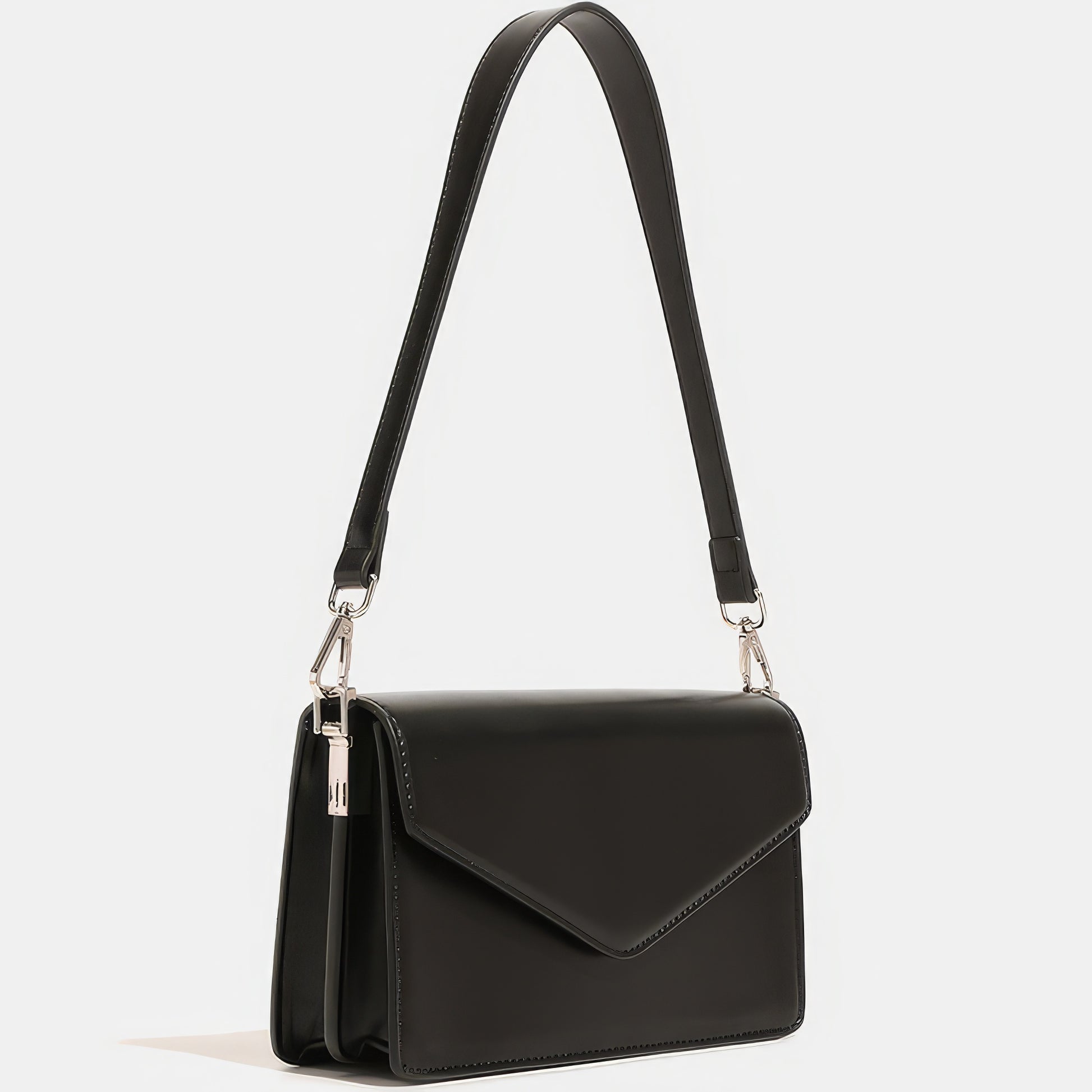Envelope Flap Faux Leather Crossbody Bag