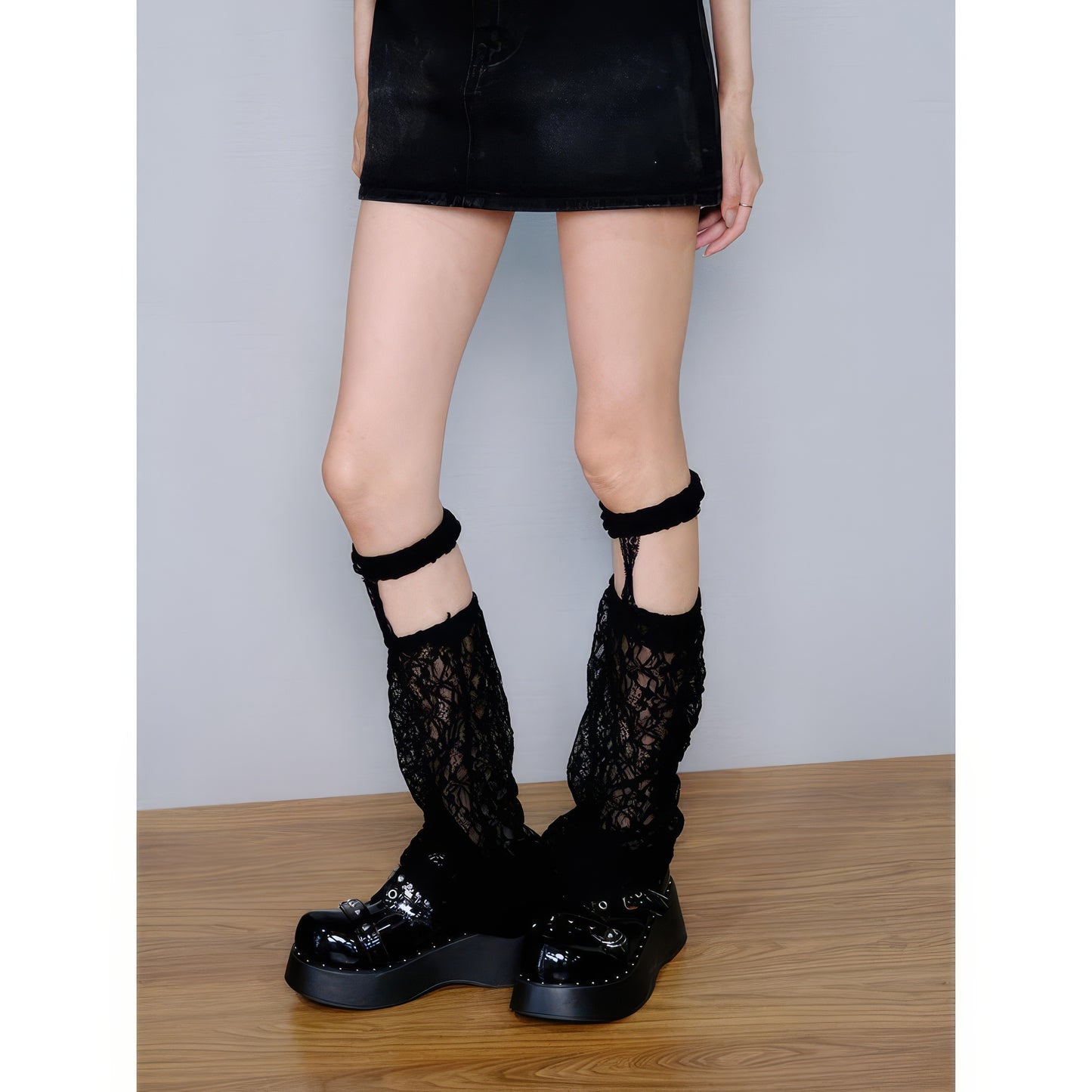 Lace Knit Cutout Leg Warmers