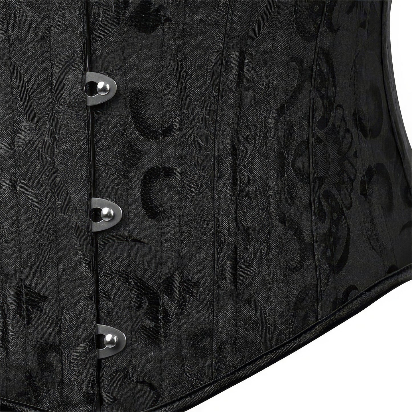 Classic Satin Lace-Up Black Corset