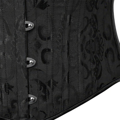 Classic Satin Lace-Up Black Corset