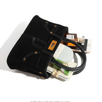 Denim Stitch Detail Mini Satchel Bag