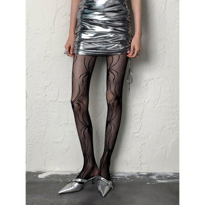 Spider Web Pattern Mesh Tights