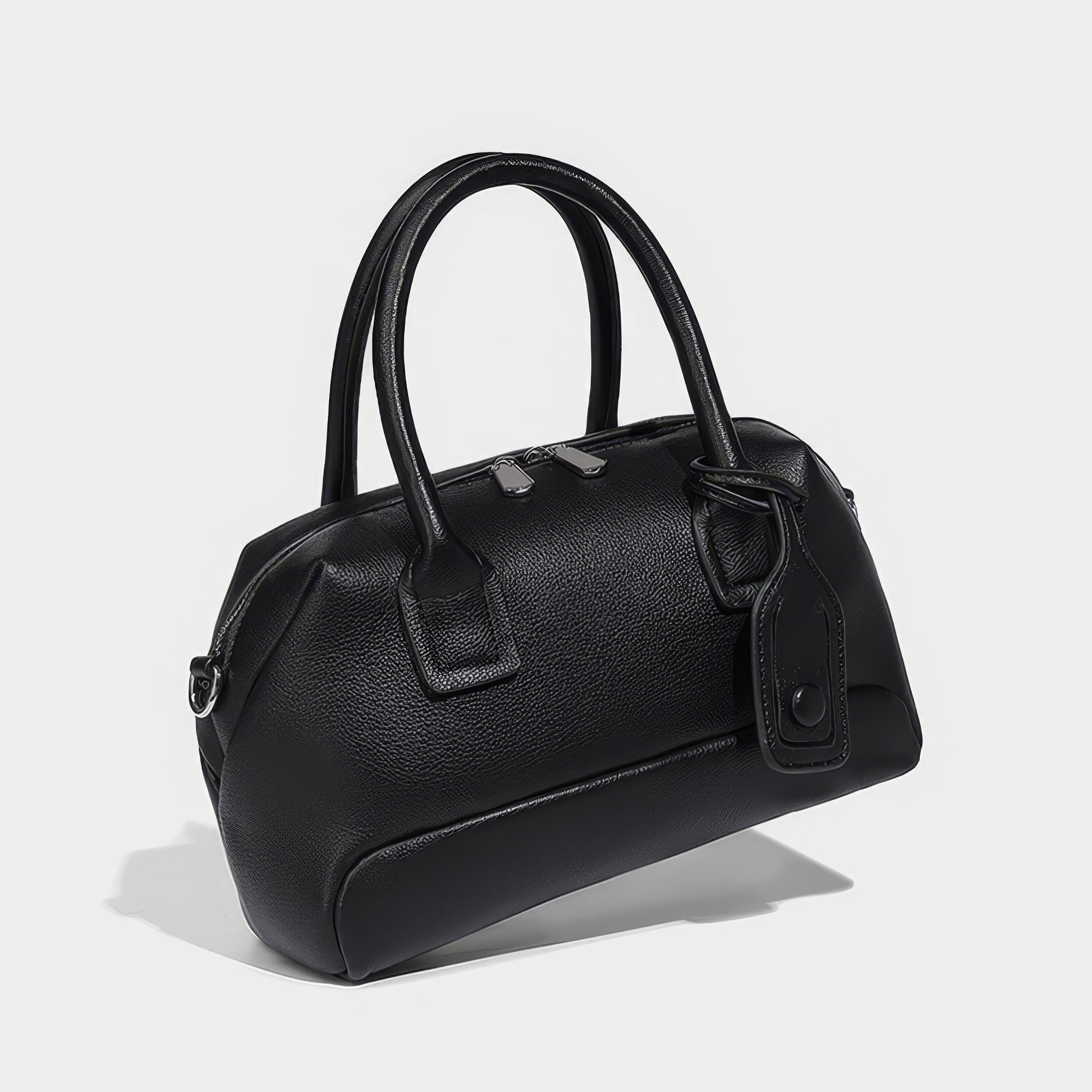 Pebbled Mini Boston Top Handle Bag