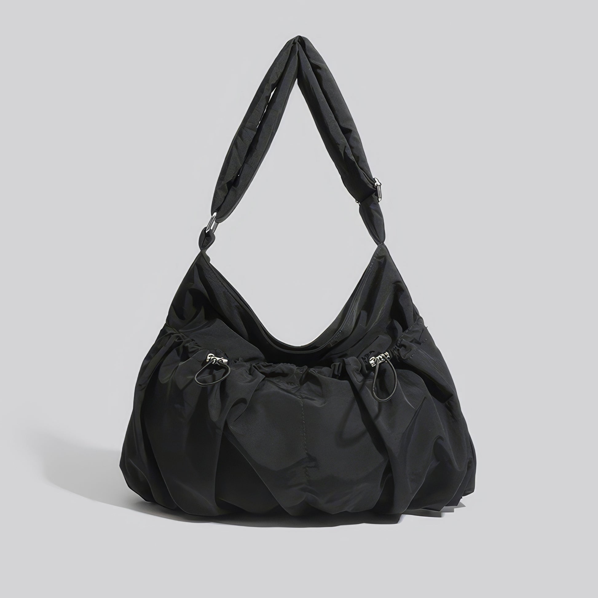 Ruched Nylon Soft Shoulder Bag