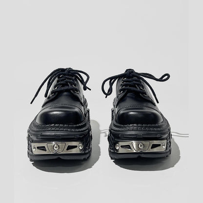 Black Cyberpunk Platform Lace-Up Shoes