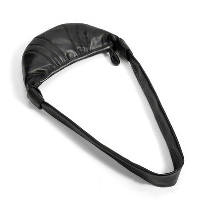 Knotted Crescent Black Shoulder Bag