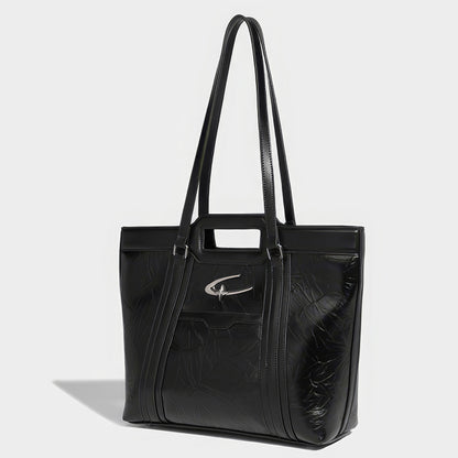 Structured Crinkle Texture Tote Bag