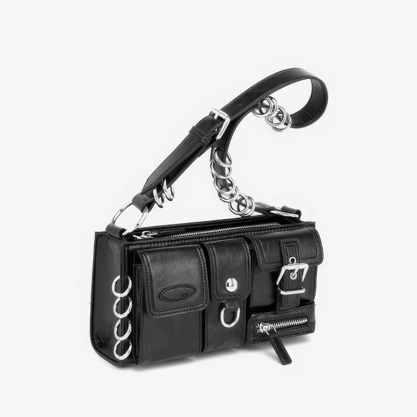 Metal Ring Buckle Detail Shoulder Bag