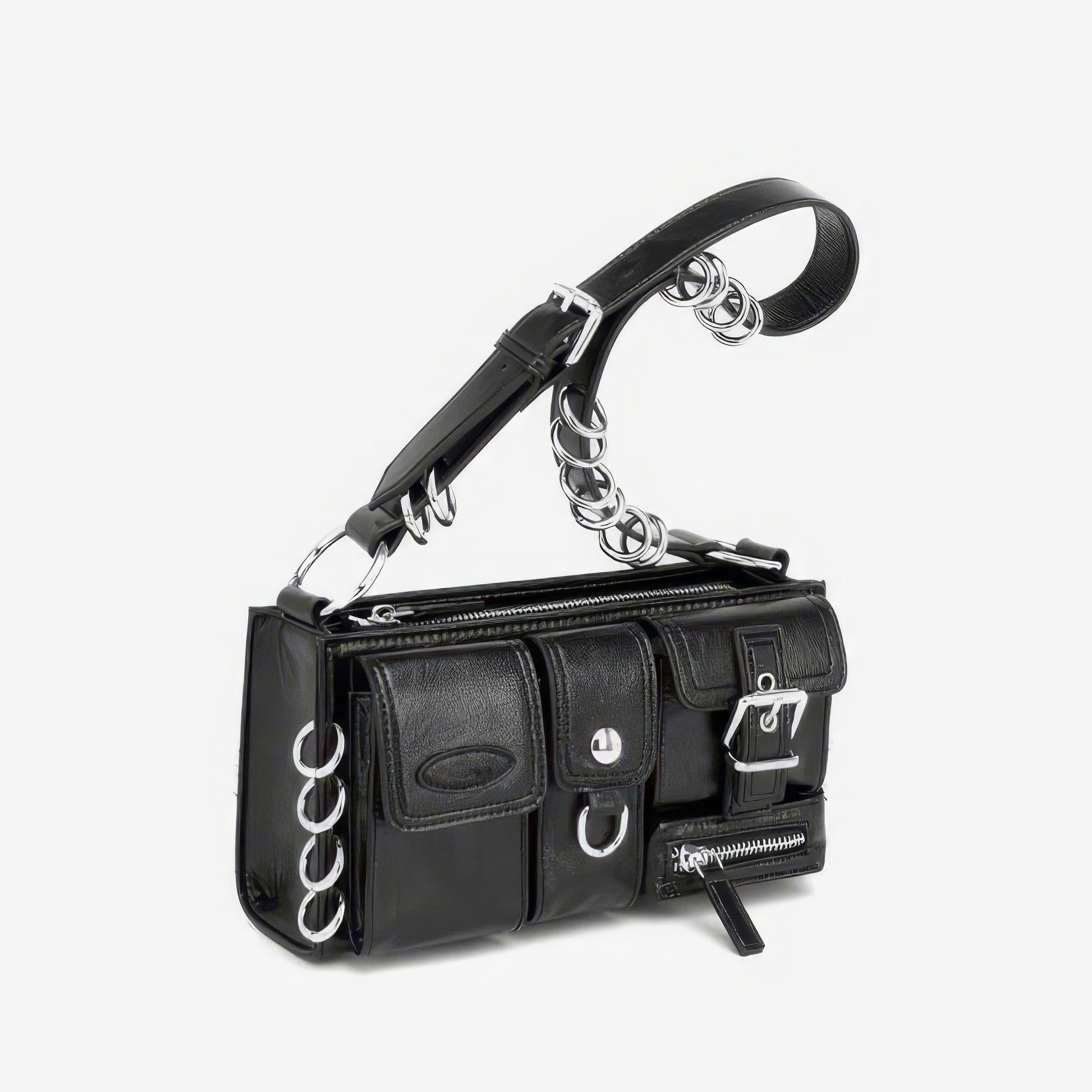 Metal Ring Buckle Detail Shoulder Bag