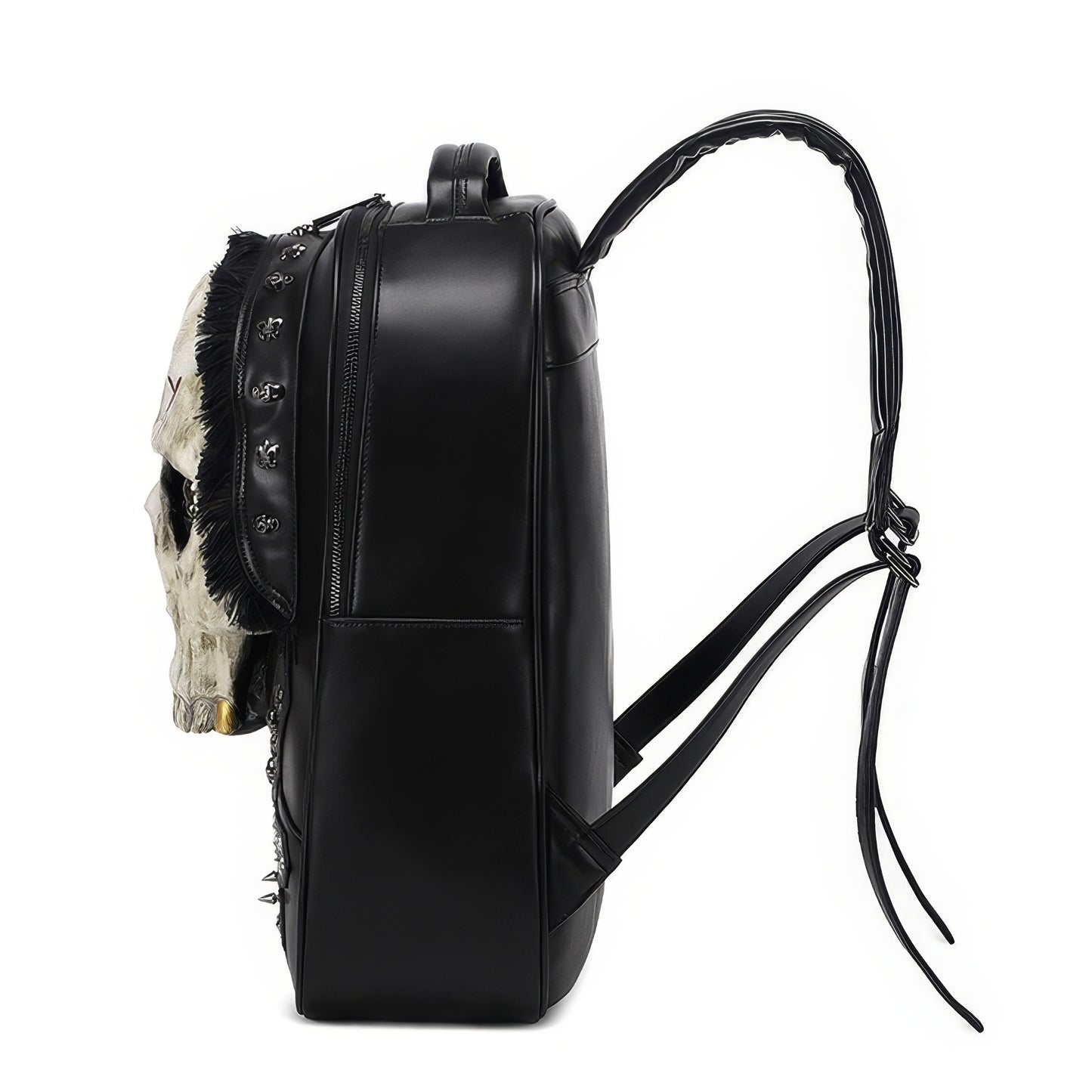Grunge Painted Skull Faux Leather Backpack