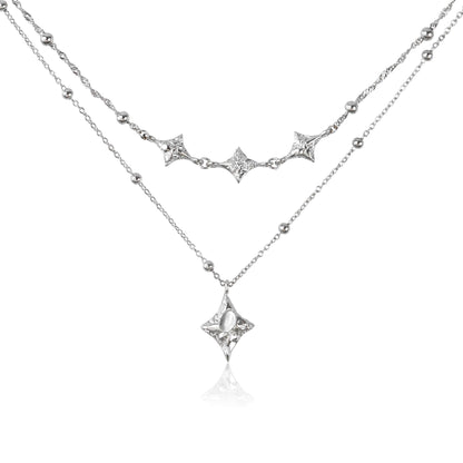 Starlit Crystal Layered Necklace