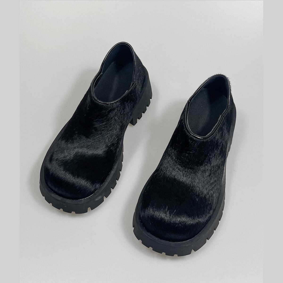 Faux Fur Chunky Platform Shoes