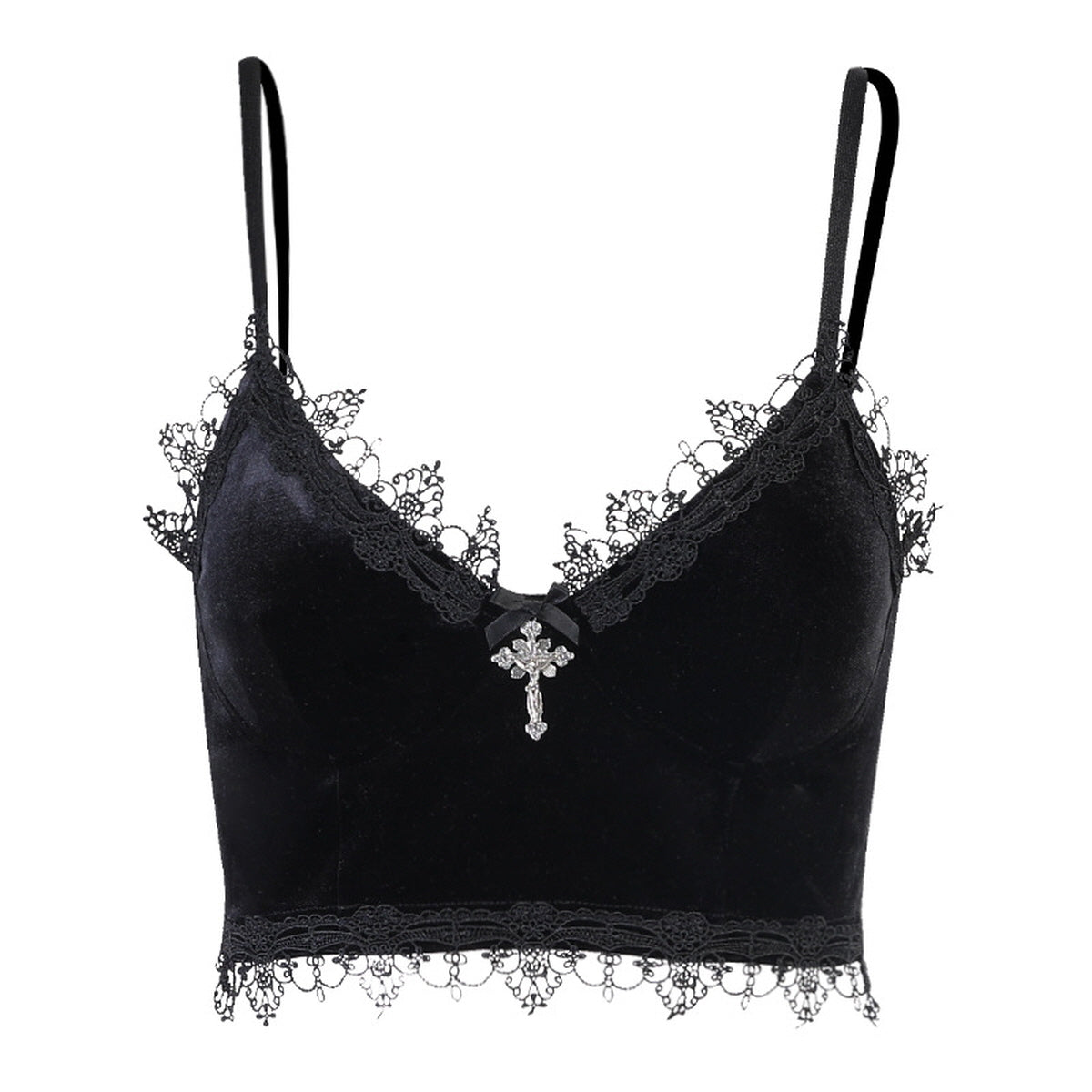 Velvet Lace Trim Camisole