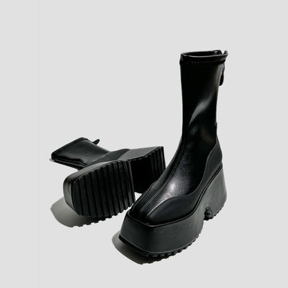 Futuristic Split-Sole Platform Boots